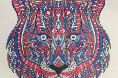 Red White and Blue Lion