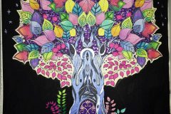 Enchanted Forest Tree with Black Background