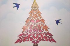 Enchanted Forest Tree with Clouds