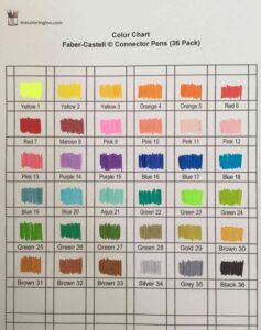 Faber Castell Connector Pens Color Chart